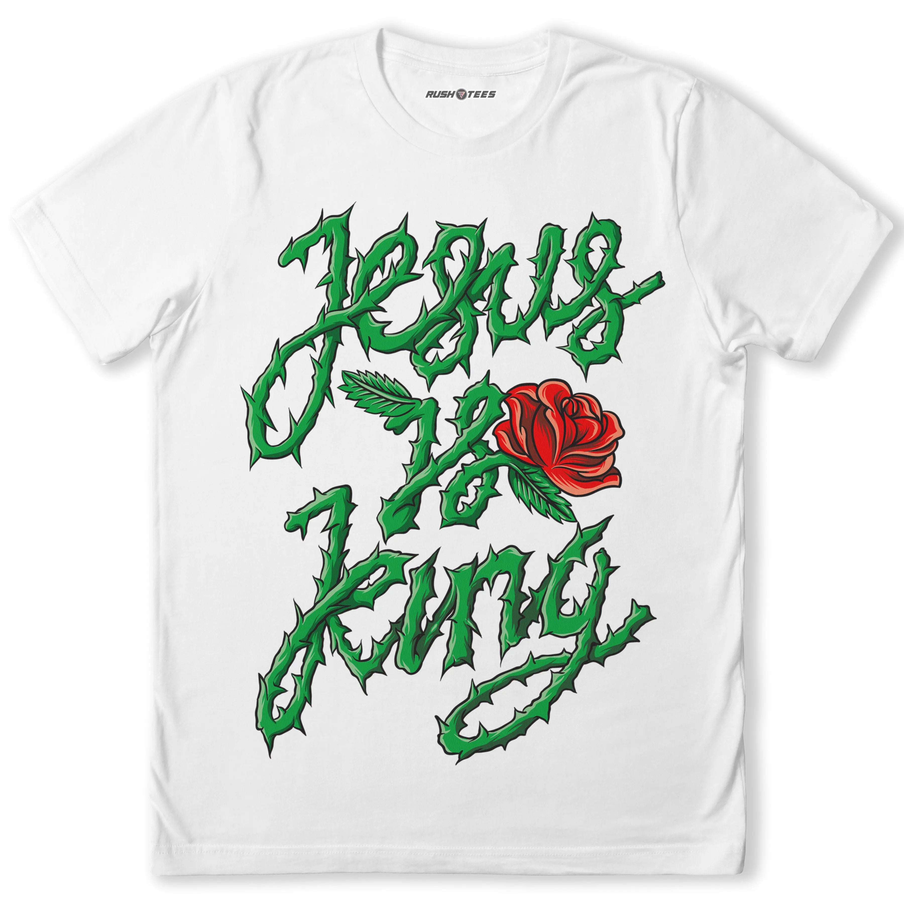 Jesus Is King Thorn Script T-Shirt | Stylish Christian Apparel β RushTees