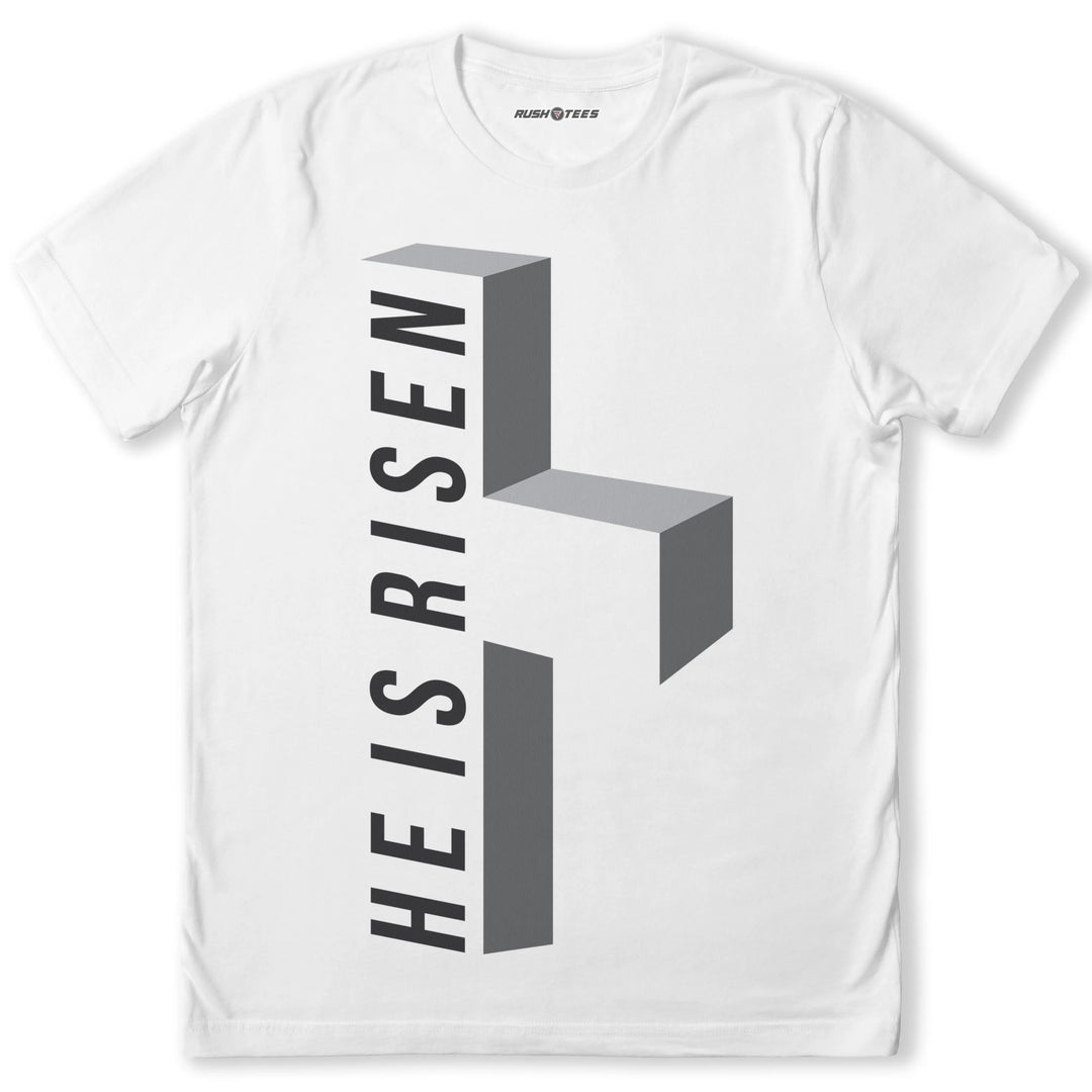 He Is Risen Cross T-Shirt RushTees